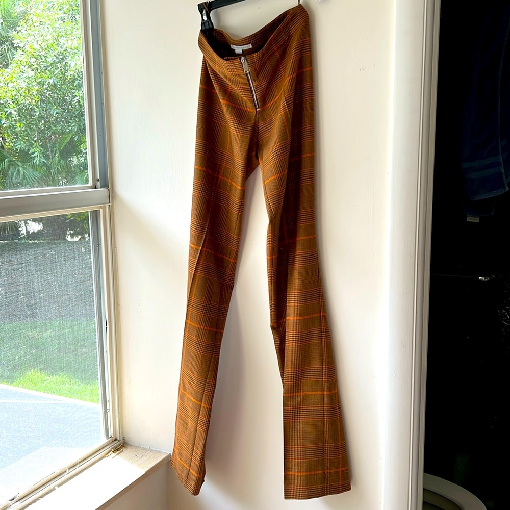 Stella McCartney Brown exposed zip fly trousers –5613 Amber Rose, NEVER WORN